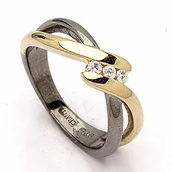 Dark Harmony ring i silver med förgyllt silver