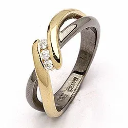 Dark Harmony ring i silver med förgyllt silver