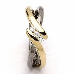 Dark Harmony ring i silver med förgyllt silver