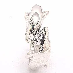 Delfin ring i oxiderat sterlingsilver