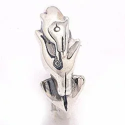 Delfin ring i oxiderat sterlingsilver