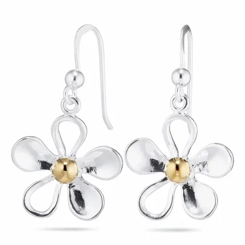Blommor örhängen i silver med förgyllt silver