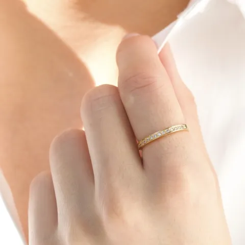 zirkon ring i förgyllt silver