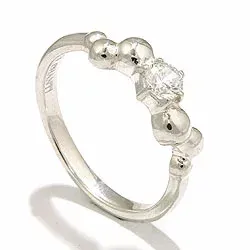 vit zirkon ring i silver