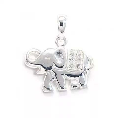 Elefant zirkon hängen i silver