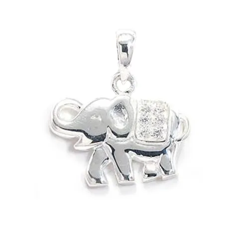 Elefant zirkon hängen i silver