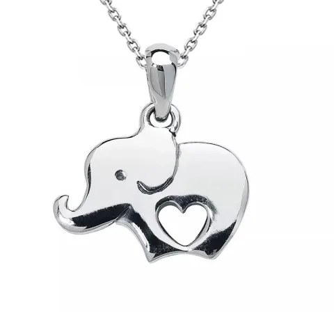 elefant halsband i silver med hängen i silver