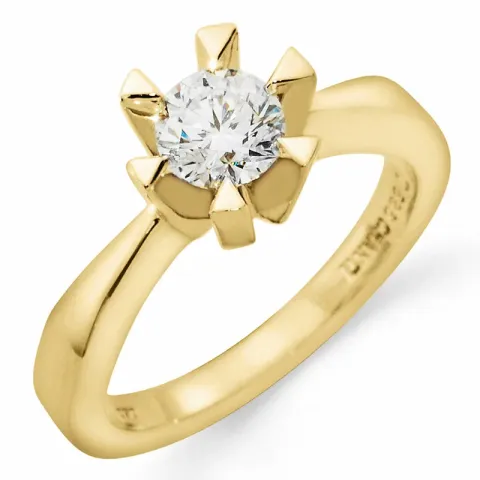 diamant ring i 14  karat guld 0,50 ct