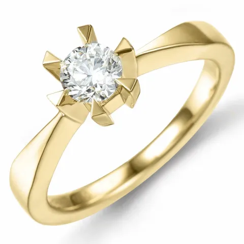 diamant solitärring i 14 karat guld 0,40 ct