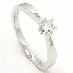 Diamant vitguldsring i 14 karat vitguld 0,20 ct