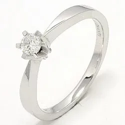 Diamant vitguldsring i 14 karat vitguld 0,20 ct