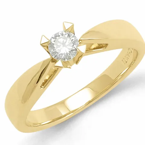 diamant solitärring i 14 karat guld 0,20 ct
