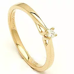 Enkel diamant guld ring i 14  karat guld 0,05 ct