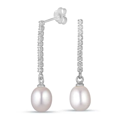 7,5-8 mm pärla örhängen i silver