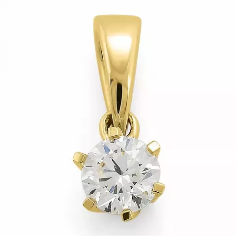 diamant solitärberlock i 14  carat guld 0,30 ct