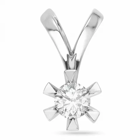 diamant solitärberlock i 14  carat vitguld 0,50 ct
