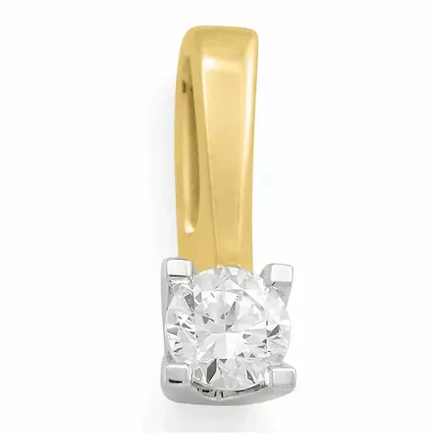 diamant solitärberlock i 14  carat guld- och vitguld 0,20 ct
