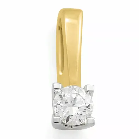 diamant solitärberlock i 14 carat guld- och vitguld 0,20 ct