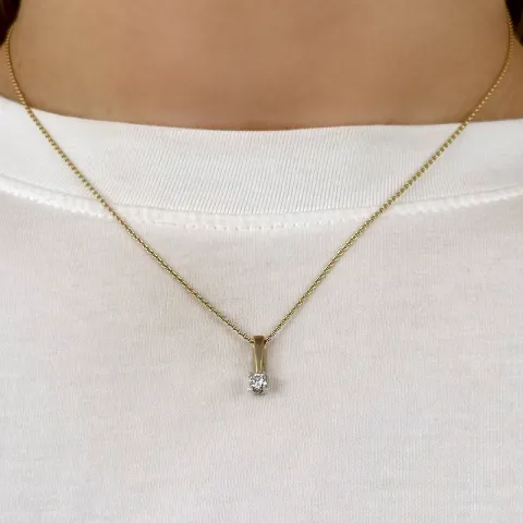 diamant solitärberlock i 14 carat guld- och vitguld 0,20 ct