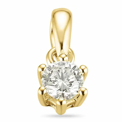 diamant solitärberlock i 14 carat guld 0,20 ct