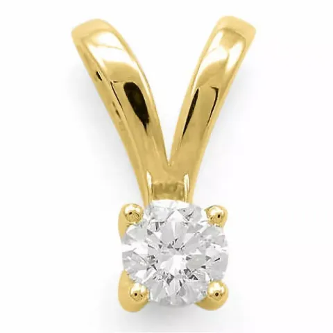 diamant solitärberlock i 14  carat guld 0,30 ct