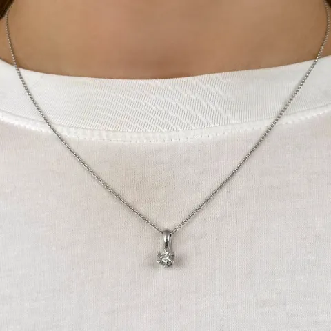diamant solitärberlock i 14 carat vitguld 0,20 ct