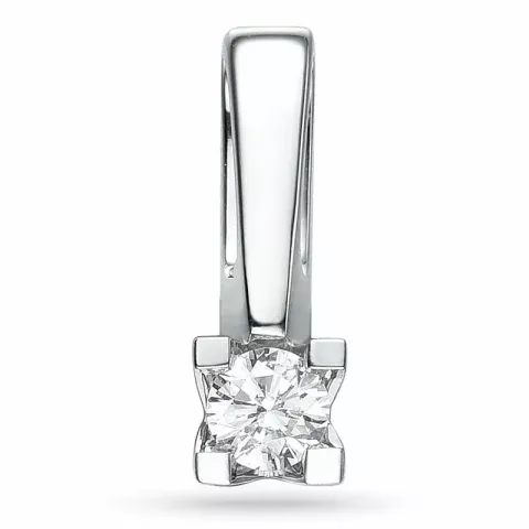 diamant solitärberlock i 14  carat vitguld 0,10 ct