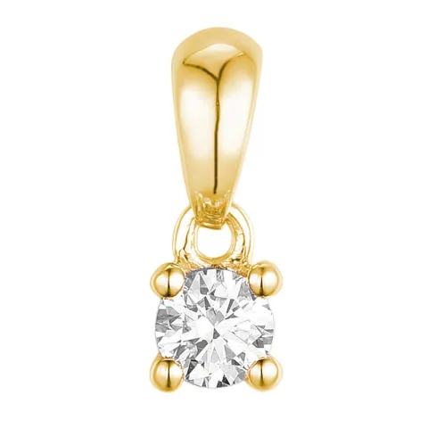 solitärberlock i 14  carat guld 0,10 ct