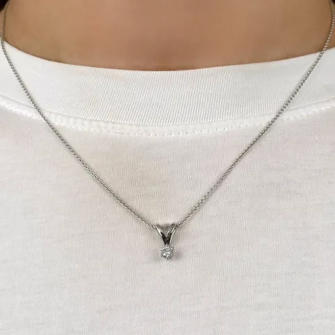 diamant solitärberlock i 14 carat vitguld 0,20 ct