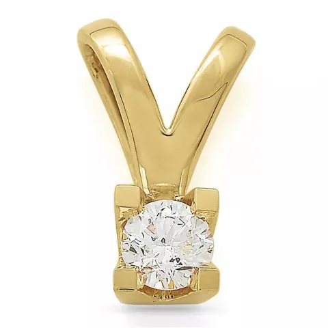 diamant solitärberlock i 14  carat guld 0,20 ct