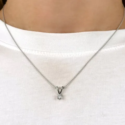 diamant solitärberlock i 14 carat vitguld 0,20 ct