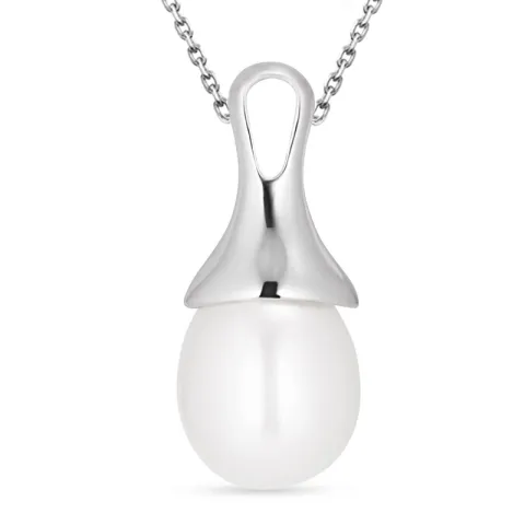 pärla hängen med halskedja i silver