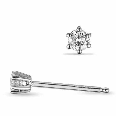 2 x 0,05 ct solitäreörhängestift i 14 karat vitguld med diamant