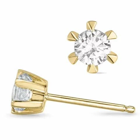 2 x 0,50 ct diamant solitäreörhängestift i 14 karat guld med diamant