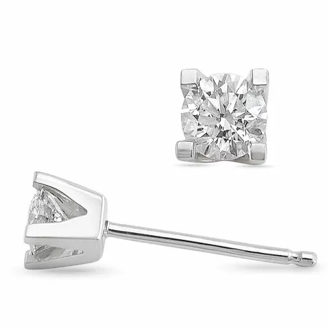 2 x 0,30 ct solitäreörhängestift i 14 karat vitguld med diamant