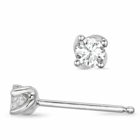 2 x 0,10 ct solitäreörhängestift i 14 karat vitguld med diamant