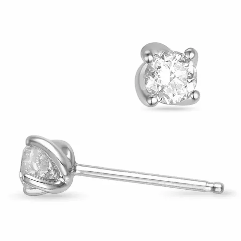 2 x 0,20 ct solitäreörhängestift i 14 karat vitguld med diamant