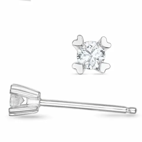 2 x 0,05 ct solitäreörhängestift i 14 karat vitguld med diamant