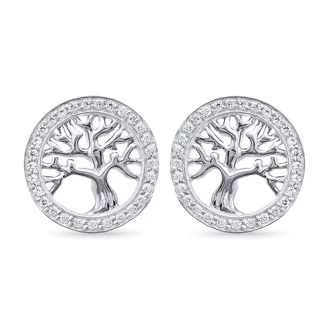 livets träd zirkon örhängen i silver