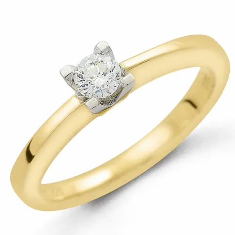 0,20 ct solitärring i 14 karat guld- och vitguld
