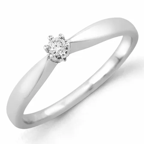 0,05 ct solitärring i 14 karat vitguld