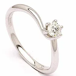 Enkel diamant vitguldsring i 14 karat vitguld 0,20 ct