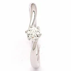 Enkel diamant vitguldsring i 14 karat vitguld 0,20 ct