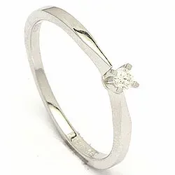 Elegant diamant vitguldsring i 14  karat vitguld 0,05  ct