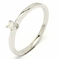 Elegant diamant vitguldsring i 14  karat vitguld 0,05  ct