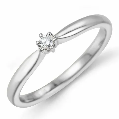 0,05 ct solitärring i 14 karat vitguld