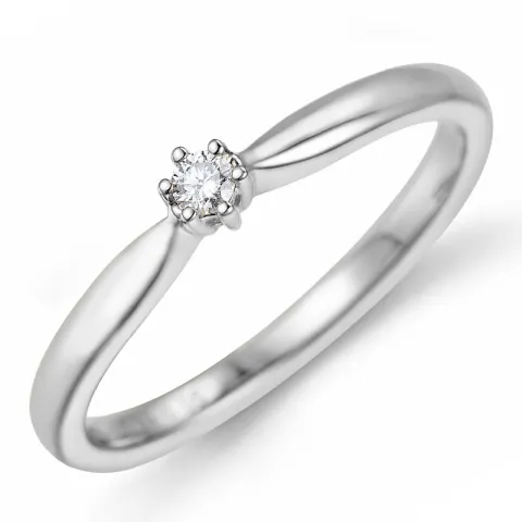 0,10 ct solitär ring i 14 karat vitguld