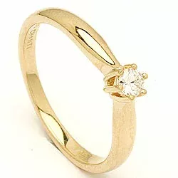 Diamant guld ring i 14  karat guld 0,10 ct