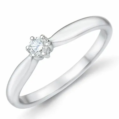 0,10 ct solitär ring i 14 karat vitguld