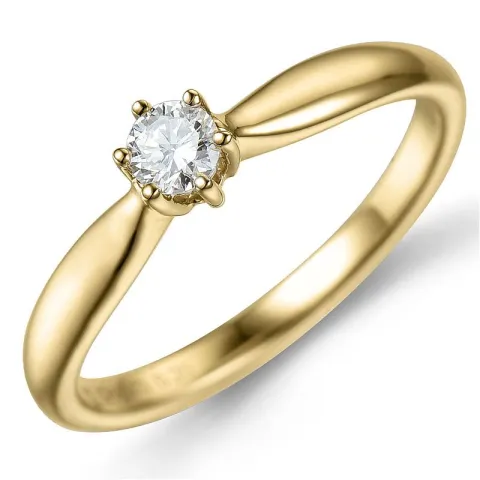 0,10 ct solitär ring i 14 karat guld